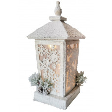 LANTERNA BIANCA INNEVATA C/10 LED CM.21X21X45H (2pz)